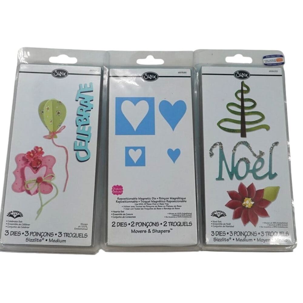 Lot of 3 Sizzix Sizzlet Dies.